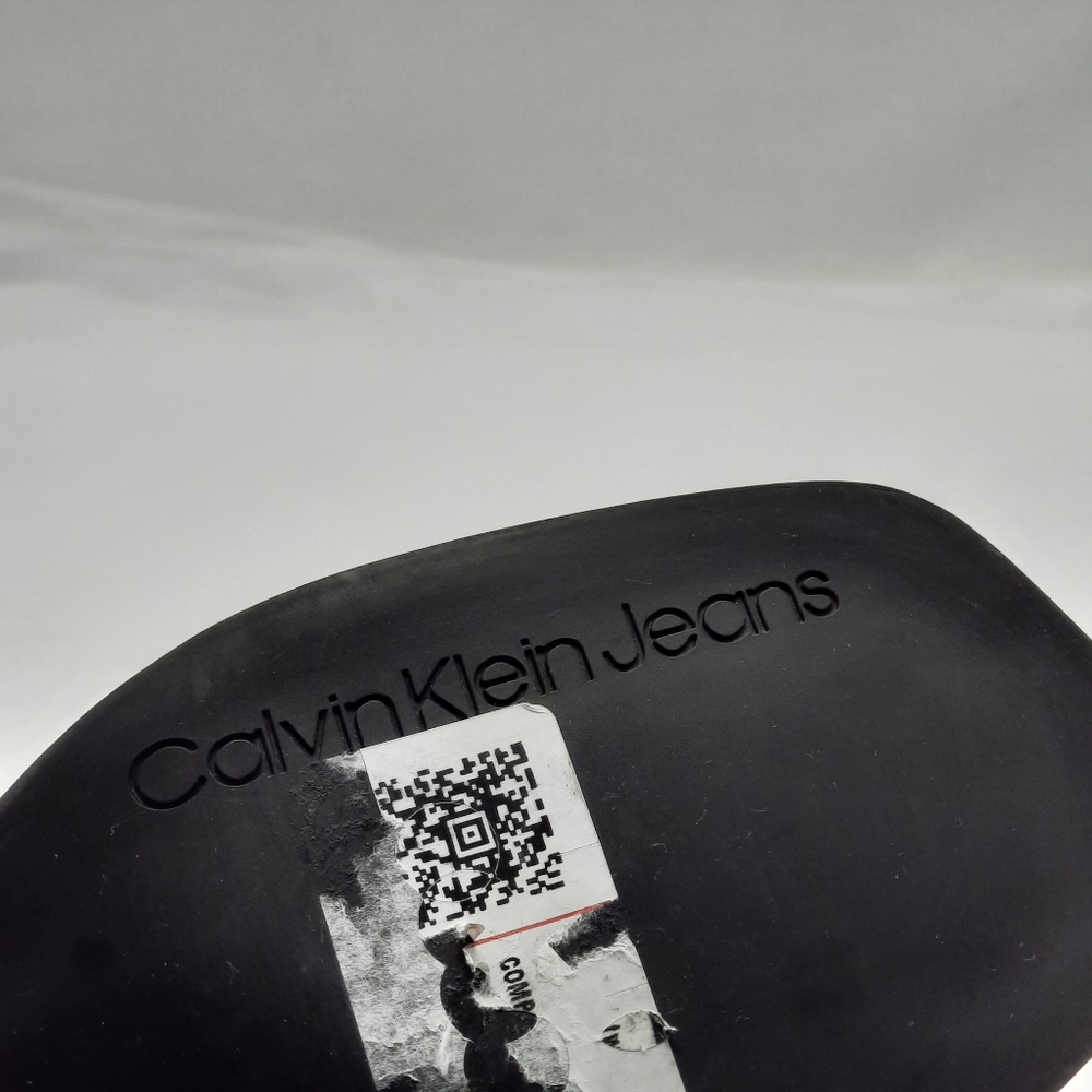 Calvin Klein Jeans Shoes Women's Size 7.5M Black Leather High Heel Sandals - Picture 11 of 13